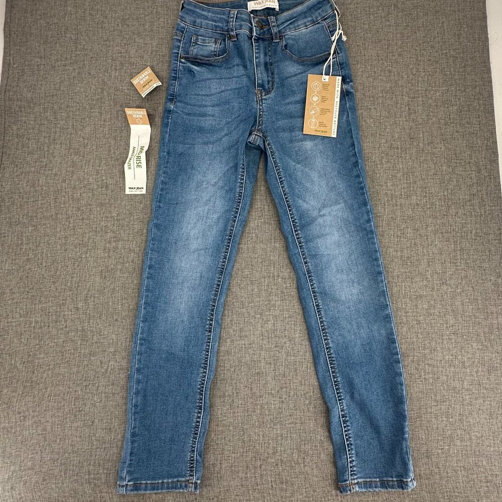 New!! Wax Jeans Mid Rise Ankle Grazer 0/24 Stretchy 73% Cotton Repreve, Spandex